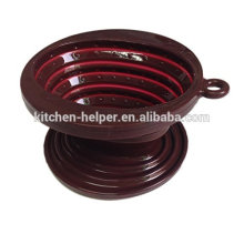 China Profesional fabricante Resistente al calor Grado de alimentos plegable Travel Silicona filtro de café plegable